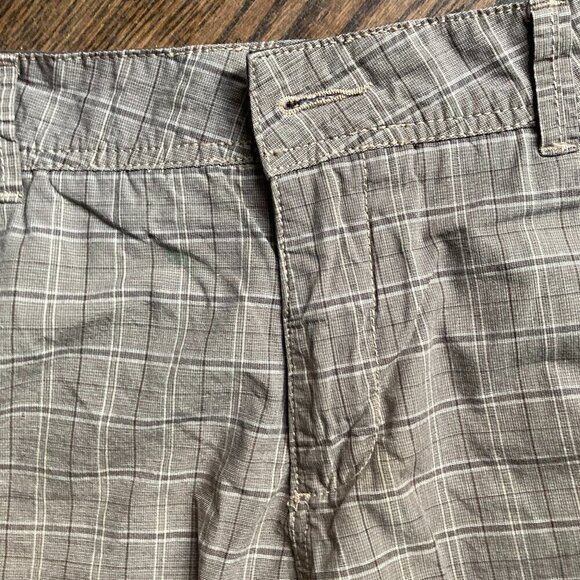 MENS GOTCHA PLAID BROWN FLAT FRONT SHORTS/100% COTTON SIZE 34 - Picture 3 of 6